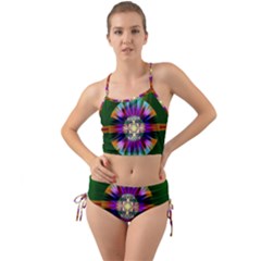 Abstract Art Fractal Creative Green Mini Tank Bikini Set by Sudhe