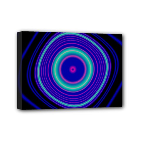 Digital Art Background Pink Blue Mini Canvas 7  X 5  (stretched) by Sudhe