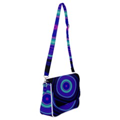 Digital Art Background Pink Blue Shoulder Bag With Back Zipper by Sudhe