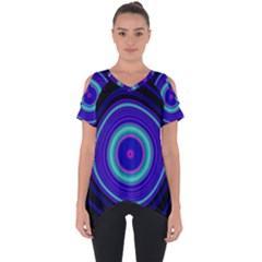 Digital Art Background Pink Blue Cut Out Side Drop Tee by Sudhe