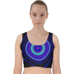 Digital Art Background Pink Blue Velvet Racer Back Crop Top by Sudhe