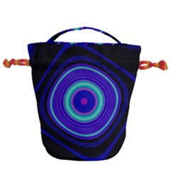 Digital Art Background Pink Blue Drawstring Bucket Bag by Sudhe