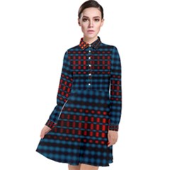 Signal Background Pattern Light Texture Long Sleeve Chiffon Shirt Dress