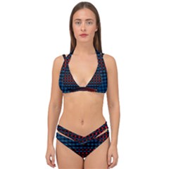 Signal Background Pattern Light Texture Double Strap Halter Bikini Set by Sudhe