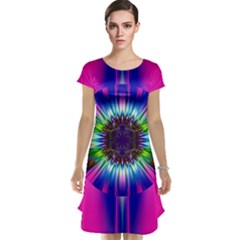 Abstract Art Fractal Creative Pink Cap Sleeve Nightdress