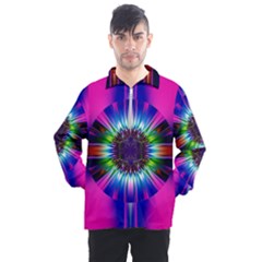 Abstract Art Fractal Creative Pink Men s Half Zip Pullover