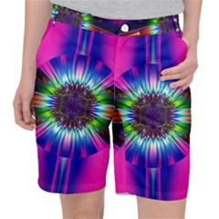 Abstract Art Fractal Creative Pink Pocket Shorts