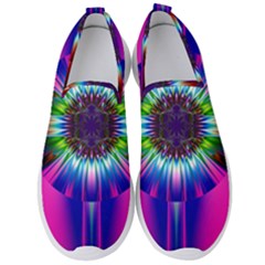 Abstract Art Fractal Creative Pink Men s Slip On Sneakers