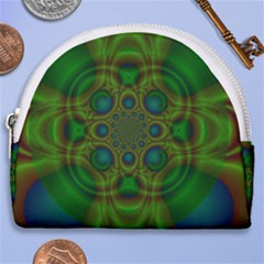 Abstract Background Design Green Horseshoe Style Canvas Pouch by Sudhe