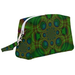 Abstract Background Design Green Wristlet Pouch Bag (large) by Sudhe