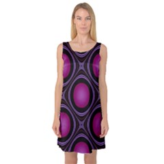 Abstract Background Design Purple Sleeveless Satin Nightdress by Sudhe