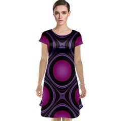 Abstract Background Design Purple Cap Sleeve Nightdress by Sudhe