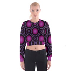 Abstract Background Design Purple Cropped Sweatshirt by Sudhe