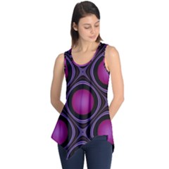 Abstract Background Design Purple Sleeveless Tunic by Sudhe