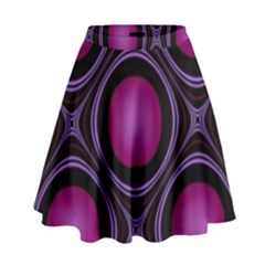 Abstract Background Design Purple High Waist Skirt by Sudhe