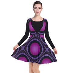 Abstract Background Design Purple Plunge Pinafore Dress