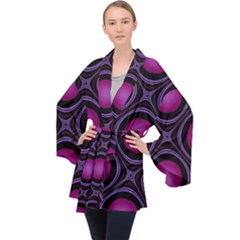 Abstract Background Design Purple Velvet Kimono Robe by Sudhe