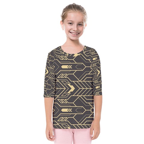 Abstract Art Deco Seamless Pattern Vector Kids  Quarter Sleeve Raglan Tee by Sudhe