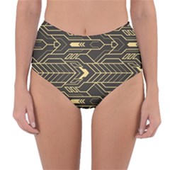 Abstract Art Deco Seamless Pattern Vector Reversible High-waist Bikini Bottoms by Sudhe