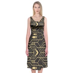 Abstract Art Deco Seamless Pattern Vector Midi Sleeveless Dress