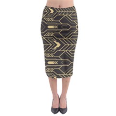 Abstract Art Deco Seamless Pattern Vector Midi Pencil Skirt by Sudhe