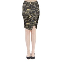 Abstract Art Deco Seamless Pattern Vector Midi Wrap Pencil Skirt by Sudhe