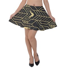 Abstract Art Deco Seamless Pattern Vector Velvet Skater Skirt by Sudhe