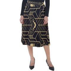 Abstract Art Deco Seamless Pattern Vector Classic Velour Midi Skirt  by Sudhe