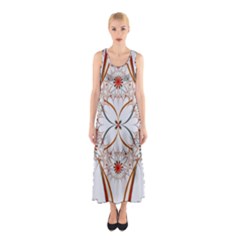 Artwork Fractal Allegory Art Floral Sleeveless Maxi Dress by Sudhe