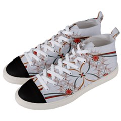 Artwork Fractal Allegory Art Floral Men s Mid-top Canvas Sneakers by Sudhe