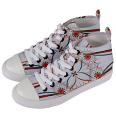 Artwork Fractal Allegory Art Floral Women s Mid-top Canvas Sneakers by Sudhe