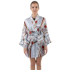 Artwork Fractal Allegory Art Floral Long Sleeve Kimono Robe by Sudhe