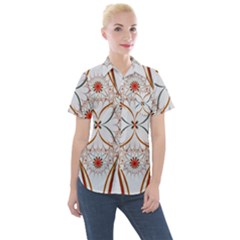 Artwork Fractal Allegory Art Floral Women s Short Sleeve Pocket Shirt