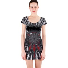 Abstract Artwork Art Fractal Short Sleeve Bodycon Dress by Sudhe