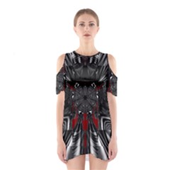 Abstract Artwork Art Fractal Shoulder Cutout One Piece Dress by Sudhe