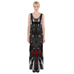 Abstract Artwork Art Fractal Thigh Split Maxi Dress by Sudhe