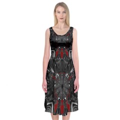 Abstract Artwork Art Fractal Midi Sleeveless Dress by Sudhe