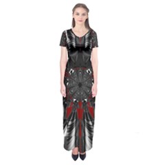 Abstract Artwork Art Fractal Short Sleeve Maxi Dress by Sudhe