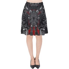 Abstract Artwork Art Fractal Velvet High Waist Skirt by Sudhe