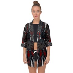 Abstract Artwork Art Fractal Open Front Chiffon Kimono by Sudhe