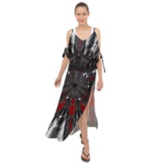 Abstract Artwork Art Fractal Maxi Chiffon Cover Up Dress by Sudhe