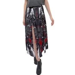 Abstract Artwork Art Fractal Velour Split Maxi Skirt