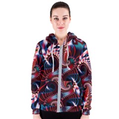 Abstract Fractal Artwork Colorful Art Women s Zipper Hoodie by Sudhe