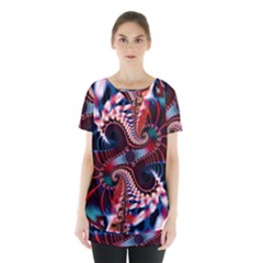 Abstract Fractal Artwork Colorful Art Skirt Hem Sports Top by Sudhe