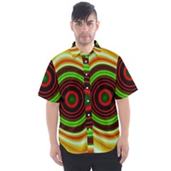 Digital Art Background Yellow Red Men s Short Sleeve Shirt