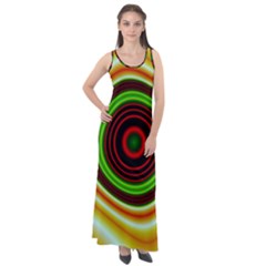 Digital Art Background Yellow Red Sleeveless Velour Maxi Dress