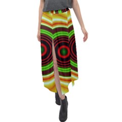 Digital Art Background Yellow Red Velour Split Maxi Skirt