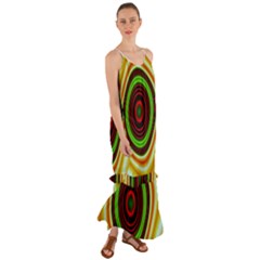 Digital Art Background Yellow Red Cami Maxi Ruffle Chiffon Dress by Sudhe