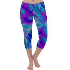 Background Design Pattern Colorful Capri Yoga Leggings by Sudhe