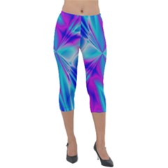 Background Design Pattern Colorful Lightweight Velour Capri Leggings  by Sudhe